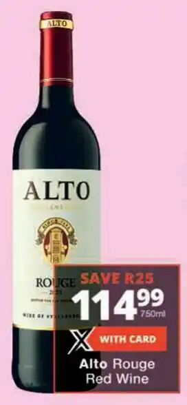 Checkers Alto Rouge Red Wine offer