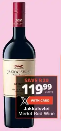 Checkers Jakkalsvlei Merlot Red Wine offer