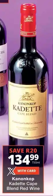 Checkers Kanonkop Kadette Cape Blend Red Wine offer