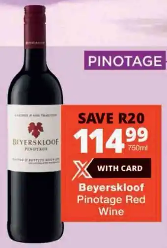 Checkers Beyerskloof Pinotage Red Wine offer