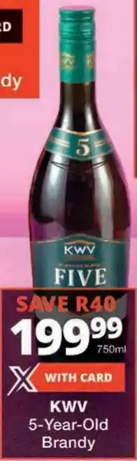 Checkers KWV 5-Year-Old Brandy offer