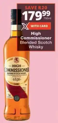 Checkers High Commissioner Blended Scotch Whisky offer