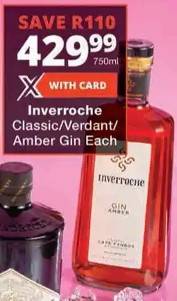 Checkers Inverroche Classic/ Verdant/ Amber Gin offer