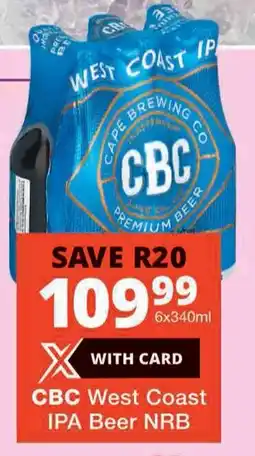 Checkers CBC West Coast IPA Beer NRB offer