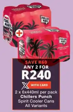 Checkers Chillers Punch Spirit Cooler Cans All Variants offer