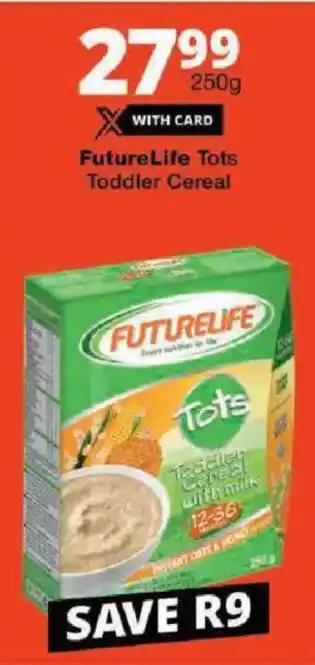 Checkers FutureLife Tots Toddler Cereal offer