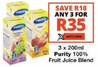 Checkers Purity 100% Fruit Juice Blend offer