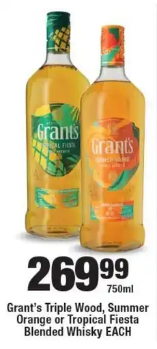OK Liquor Grant's Triple Wood, Summer Orange or Tropical Fiesta Blended Whisky offer