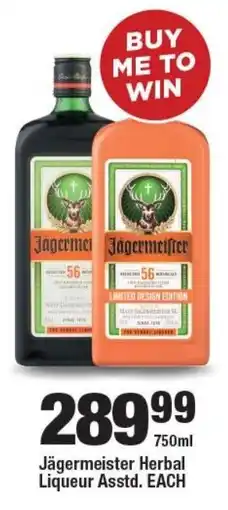 OK Liquor Jägermeister Herbal Liqueur offer