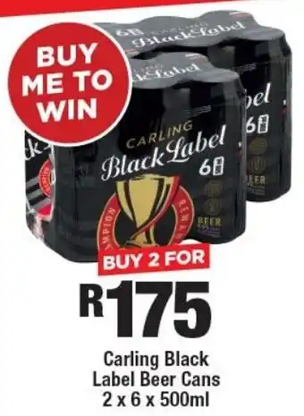 OK Liquor Carling Black Label Beer Cans offer