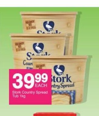 Save Stork Country Spread Tub 1kg offer