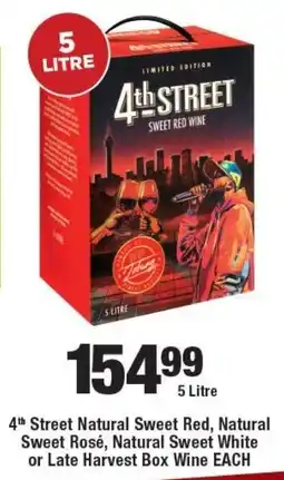 OK Liquor 4th Street Natural Sweet Red, Natural Sweet Rosé, Natural Sweet White or Late Harvest Box Wine offer