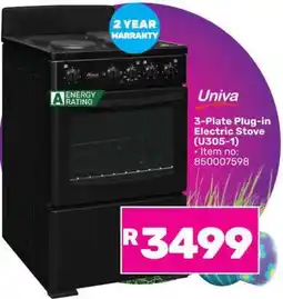Game Univa 3-Plate Plug-in Electric Stove (U305-1) offer