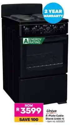 Game Univa 4 Plate Cable Stove U405-1 offer