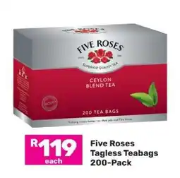 Game Five Roses Tagless Teabags-200 Pack offer