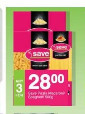 Save Save Pasta Macaroni / Spaghetti 500g offer