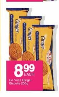 Save De Vries Ginger Biscuits 200g offer