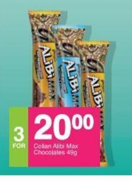 Save Colian Alibi Max Chocolates 49g offer