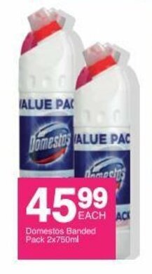 Save Domestos banded Pack 2x750ml offer