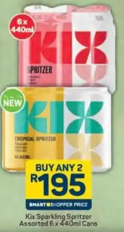 Pick n Pay Liquor Kix Sparkling Spritzer Assorted Cans offer