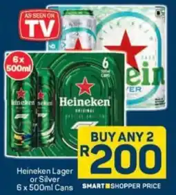 Pick n Pay Liquor Heineken Lager or Silver Cans offer