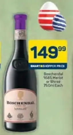 Pick n Pay Liquor Boschendal 1685 Merlot or Shiraz offer