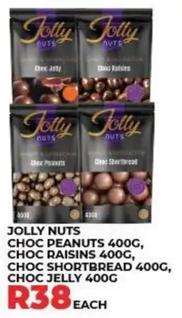 1UP Jolly nuts choc peanuts, choc raisins, choc shortbread, choc jelly offer