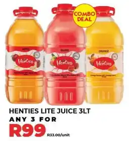1UP Henties lite juice offer