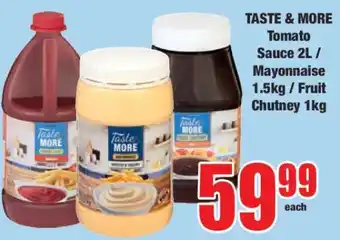 Boxer TASTE & MORE Tomato Sauce 2L / Mayonnaise 1.5kg / Fruit Chutney 1kg offer