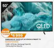 Expert Samsung 50 QLED Q7F 4K Vision AI Smart TV QA50Q7FAAUXXA offer