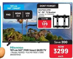 Makro Hisense 101 cm (40”) FHD Smart QLED TV offer