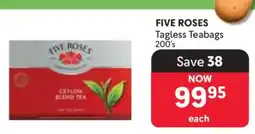 Makro FIVE ROSES Tagless Teabags 200's offer