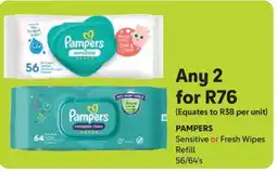 Makro PAMPERS Sensitive or Fresh Wipes Refill offer
