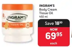 Makro INGRAM'S Body Cream Tissue Oil offer