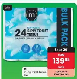 Makro m 2-Ply Toilet Tissue 24's offer