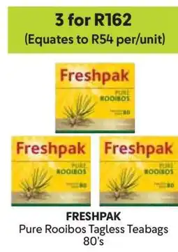 Makro FRESHPAK Pure Rooibos Tagless Teabags 80's offer