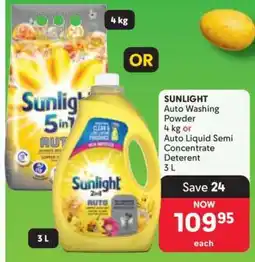 Makro SUNLIGHT Auto Washing Powder or Auto Liquid Semi Concentrate Detergent offer