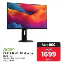 Makro Acer 23.8” Full HD LED Monitor (100 Hz) offer