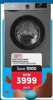 Makro Defy 6 kg Front Loader Washing Machine offer