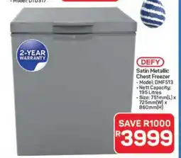 Pick n Pay Hypermarket Defy Satin Metallic Chest Freezer offer