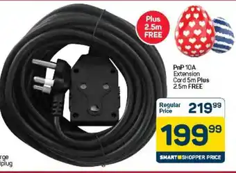 Pick n Pay Hypermarket PnP 10A Extension Cord 5m Plus 2.5m FREE offer