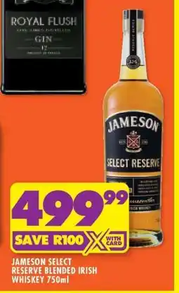 Shoprite Jameson Select Reserve Blended Irish Whiskey 750ml offer