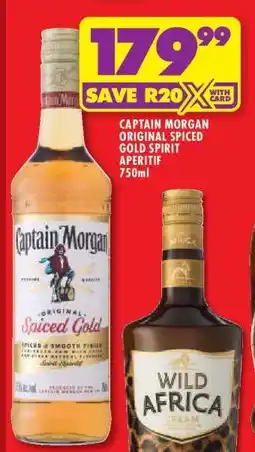 Shoprite CAPTAIN MORGAN ORIGINAL SPICED GOLD SPIRIT APERITIF 750ml offer