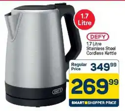 Pick n Pay Hypermarket DEFY 1.7 Litre Stainless Steel Cordless Kettle offer
