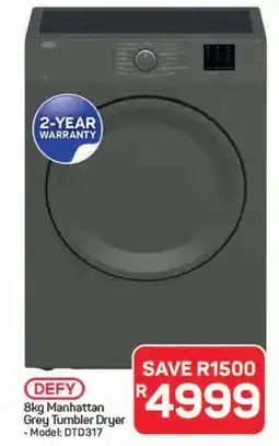 Pick n Pay Hypermarket Defy 8kg Manhattan Grey Tumbler Dryer offer