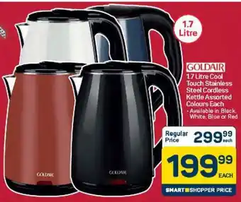 Pick n Pay Hypermarket Goldair 1.7 Litre Cool Touch Stainless Steel Cordless Kettle offer