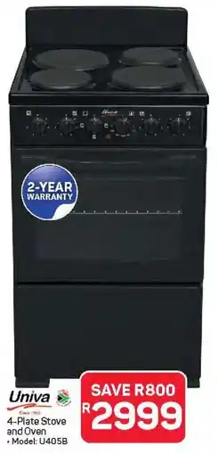 Pick n Pay Hypermarket Univa 4-Plate Stove and Oven offer