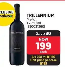 Makro TRILLENNIUM Merlot offer