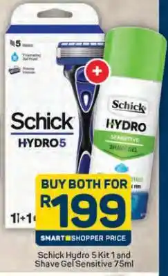Pick n Pay Schick Hydro 5 Kit 1 and Shave Gel Sensitive 75ml offer
