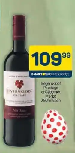 Pick n Pay Beyerskloof Pinotage or Cabernet Merlot 750ml Each offer